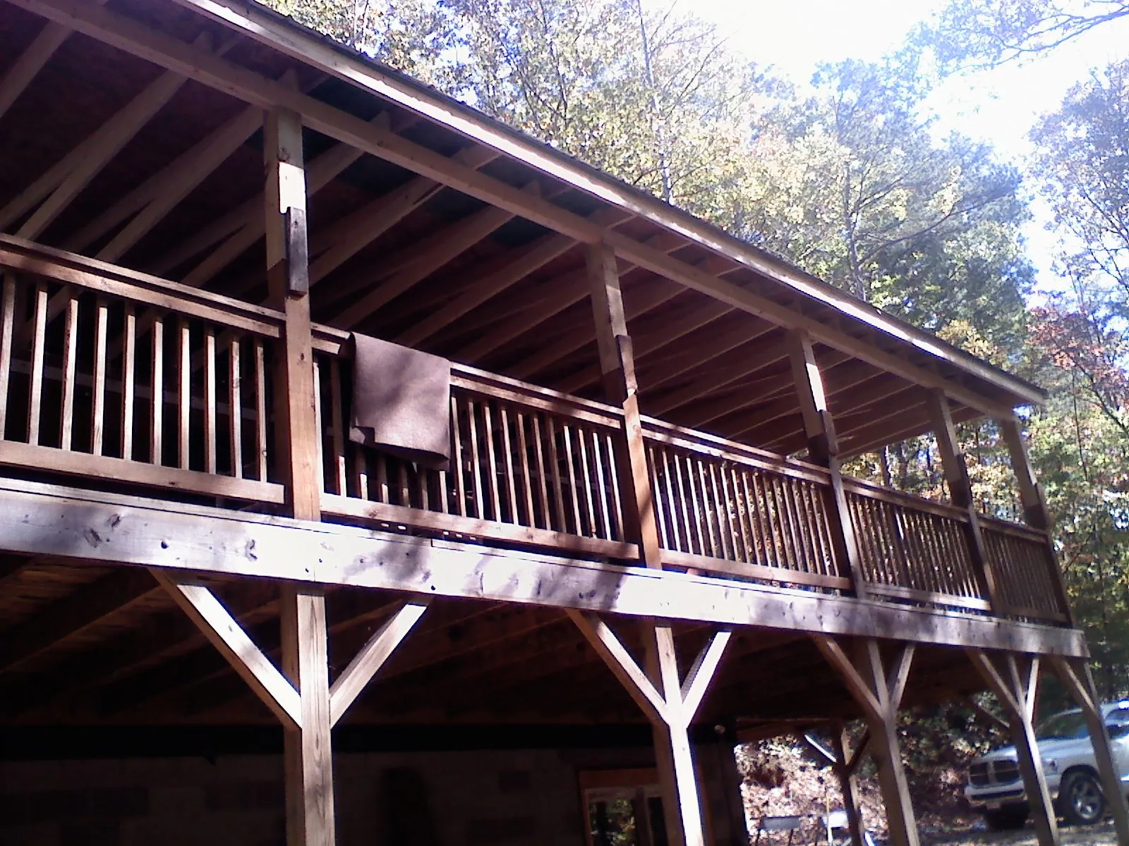 Timber framing under a new elevated porch and deck — Roof Leak Repair in Leonardtown by Roofing Brothers